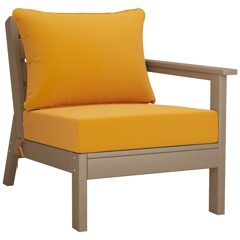 Polytrends Birchwood All Weather HDPE Outdoor Patio Deep Seating Weathered Wood Loveseat (2-Piece)