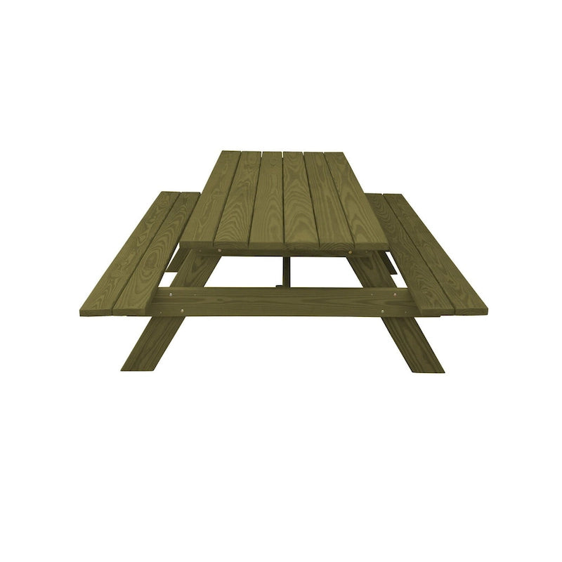 HomeRoots 94  Green Solid Wood Outdoor Picnic Table