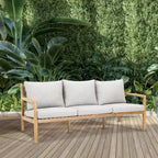7-seater Modern Outdoor Acacia Wood Sofa Set with Sleek Coffee Table and Removable Cushions