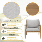 7-seater Modern Outdoor Acacia Wood Sofa Set with Sleek Coffee Table and Removable Cushions