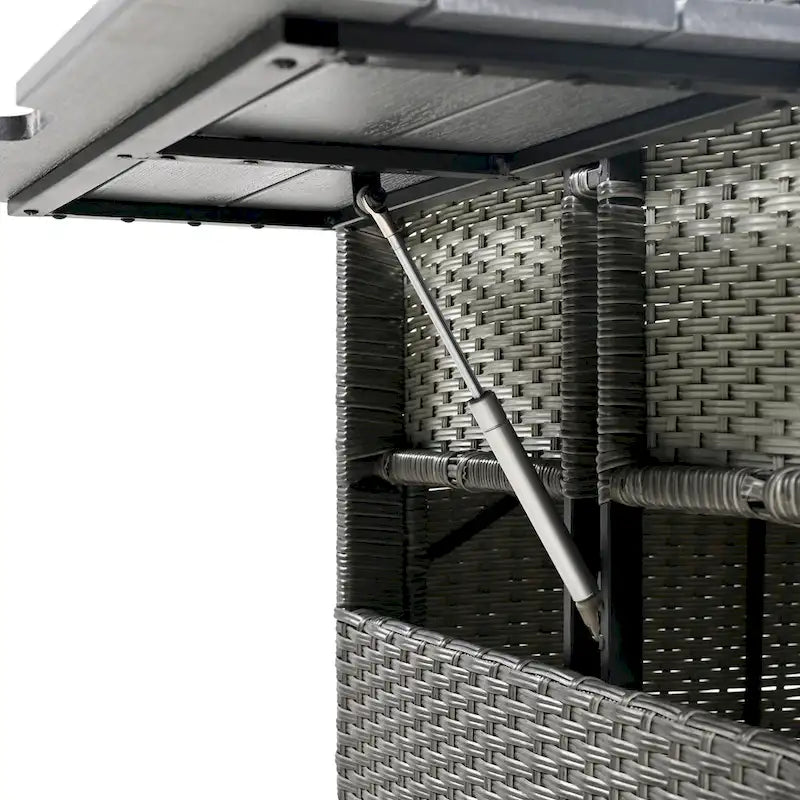 5-Piece Outdoor Rattan Sectional Sofa Set with Dining Table, Bench, and 2 Extendable Side Tables