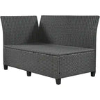 5-Piece Outdoor Rattan Sectional Sofa Set with Dining Table, Bench, and 2 Extendable Side Tables