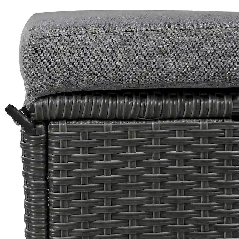 5-Piece Outdoor Rattan Sectional Sofa Set with Dining Table, Bench, and 2 Extendable Side Tables