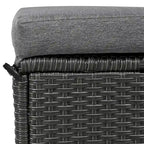 5-Piece Outdoor Rattan Sectional Sofa Set with Dining Table, Bench, and 2 Extendable Side Tables