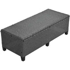 5-Piece Outdoor Rattan Sectional Sofa Set with Dining Table, Bench, and 2 Extendable Side Tables