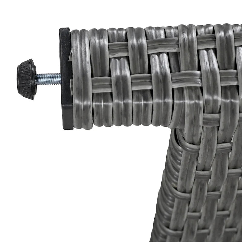 5-Piece Outdoor Rattan Sectional Sofa Set with Dining Table, Bench, and 2 Extendable Side Tables