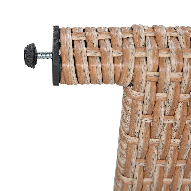 5-Piece Outdoor Rattan Sectional Sofa Set with Dining Table, Bench, and 2 Extendable Side Tables