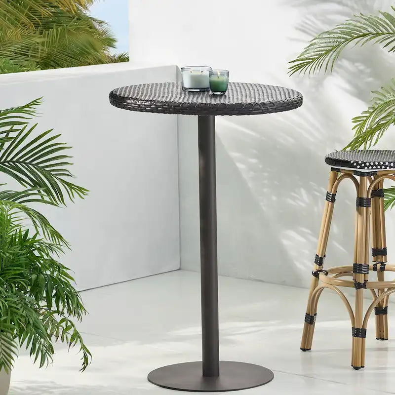 Outdoor 26  Round PE Rattan Bar Table