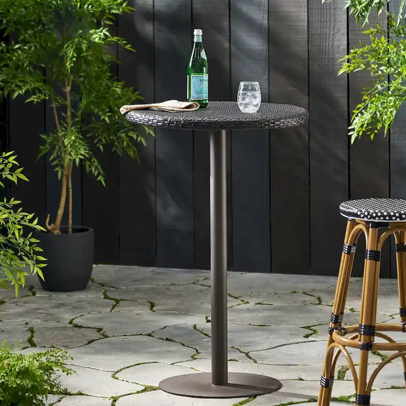Outdoor 26  Round PE Rattan Bar Table