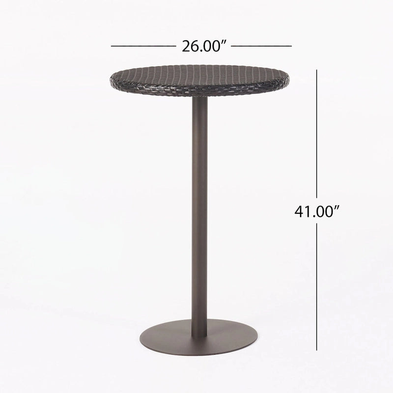 Outdoor 26  Round PE Rattan Bar Table