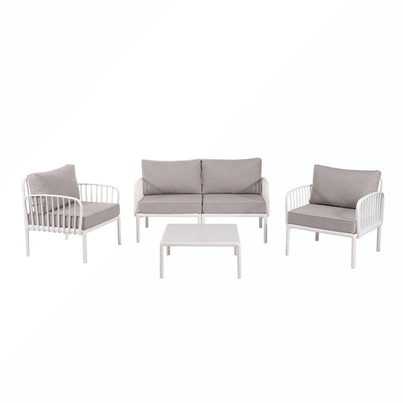 5PCS Plastic Rattan Sofa Set With Cushion