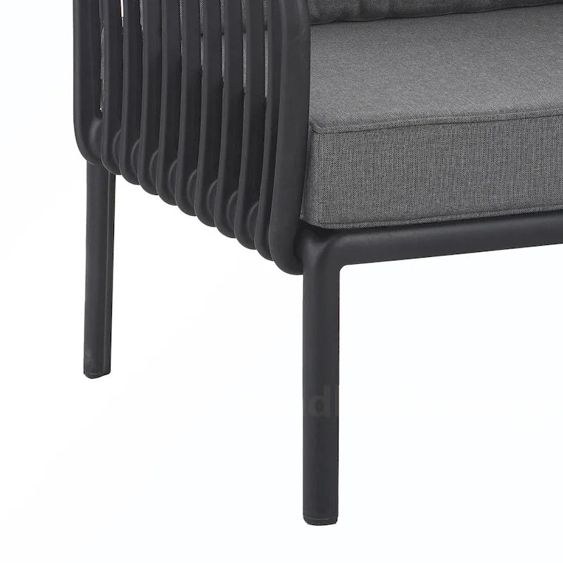 5PCS Plastic Rattan Sofa Set With Cushion