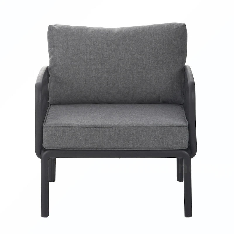 5PCS Plastic Rattan Sofa Set With Cushion