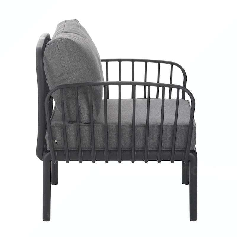 5PCS Plastic Rattan Sofa Set With Cushion