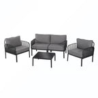 5PCS Plastic Rattan Sofa Set With Cushion