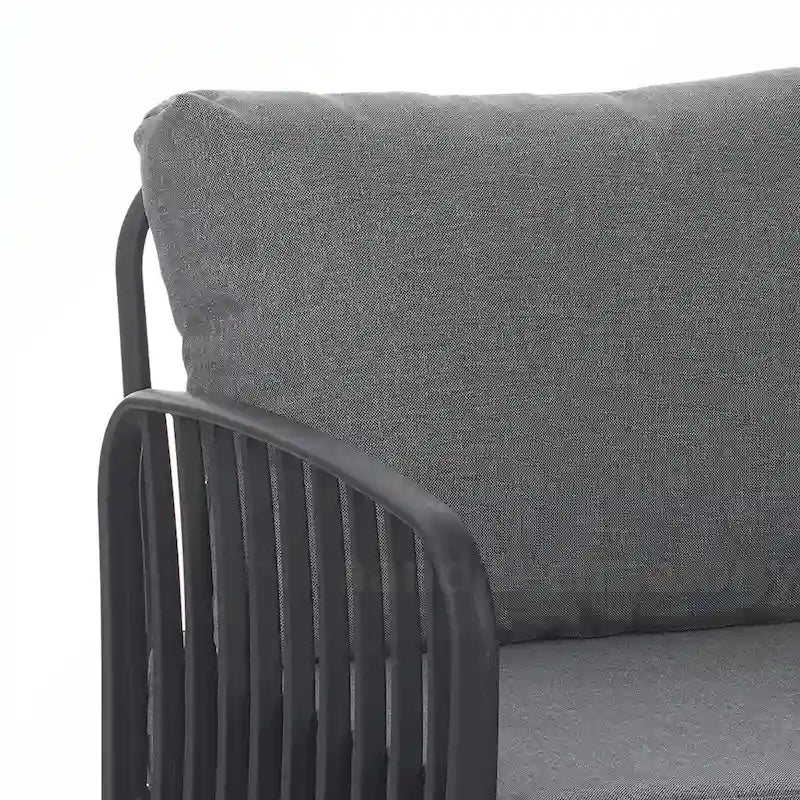 5PCS Plastic Rattan Sofa Set With Cushion