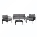 5PCS Plastic Rattan Sofa Set With Cushion