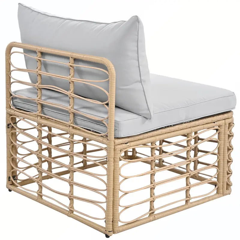 7PCS Outdoor Rattan Sectional Sofa Set With Cushions