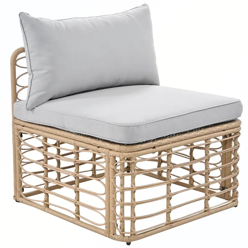 7PCS Outdoor Rattan Sectional Sofa Set With Cushions