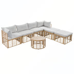 7PCS Outdoor Rattan Sectional Sofa Set With Cushions