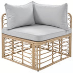 7PCS Outdoor Rattan Sectional Sofa Set With Cushions