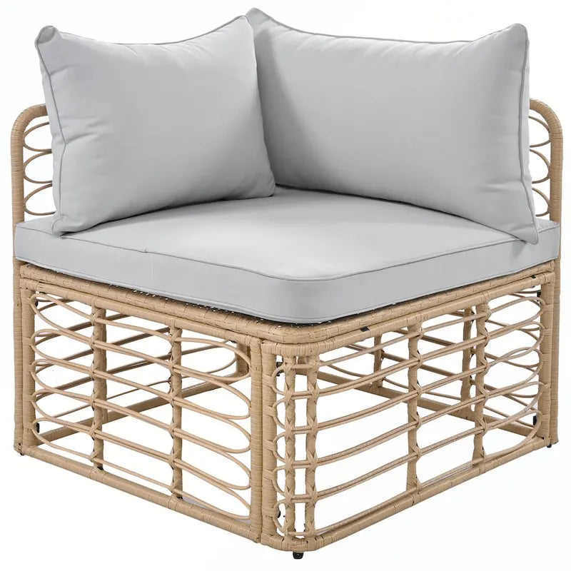 7PCS Outdoor Rattan Sectional Sofa Set With Cushions