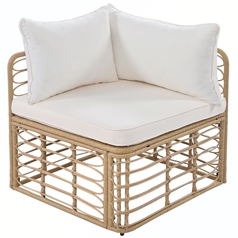 7PCS Outdoor Rattan Sectional Sofa Set With Cushions