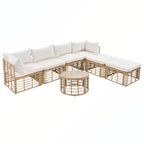 7PCS Outdoor Rattan Sectional Sofa Set With Cushions