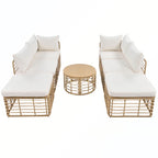 7PCS Outdoor Rattan Sectional Sofa Set With Cushions