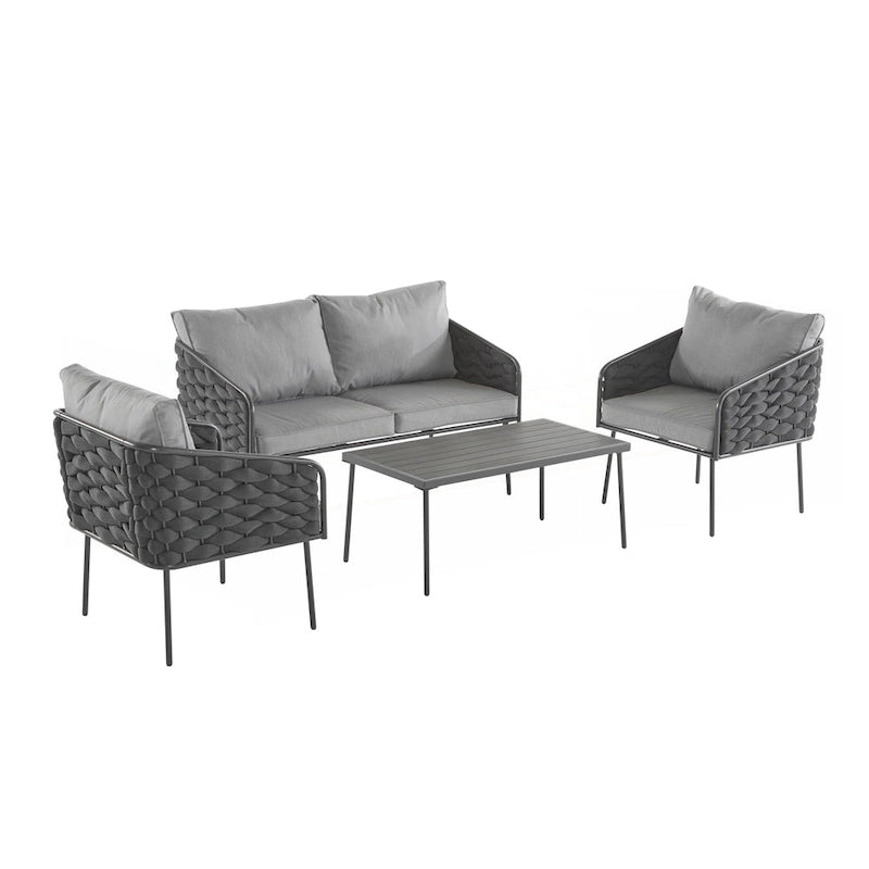 4-Pieces Outdoor Metal Patio Furniture Set