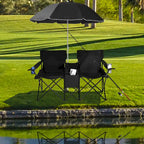 Portable Folding Picnic Double Chair with Umbrella Table Cooler Beach