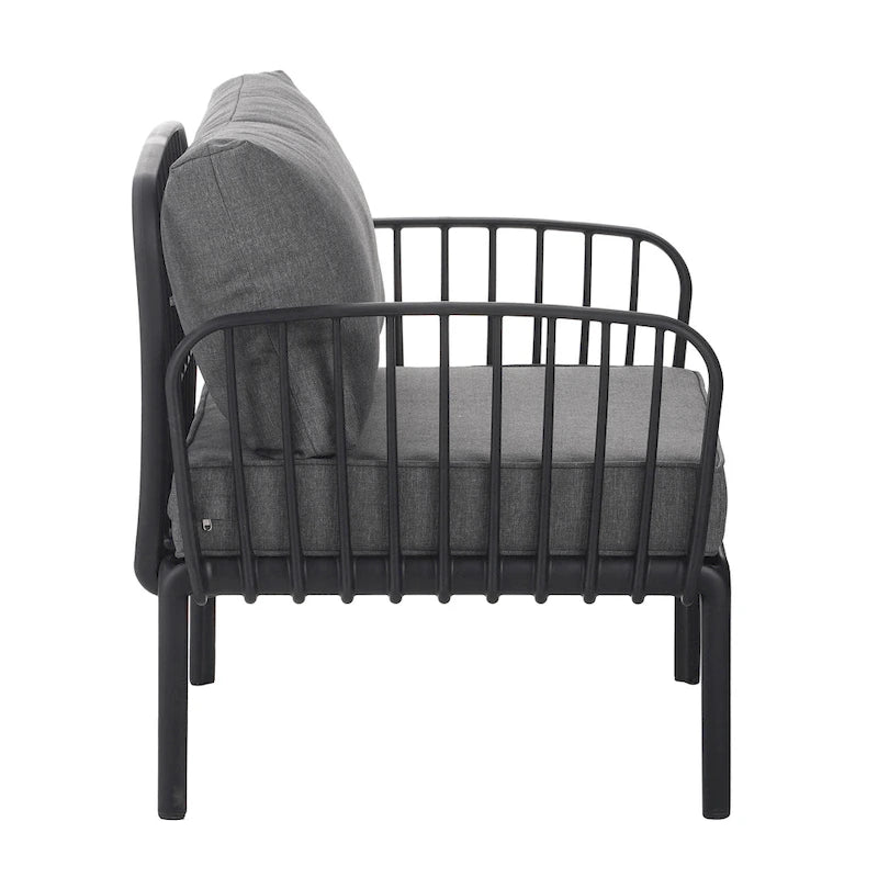 ( SET OF 2 ) Outdoor Patio Club Chair, Modern Patio Furniture, Waterproof Thick Cushion Deep Seating for Porch, Balcony