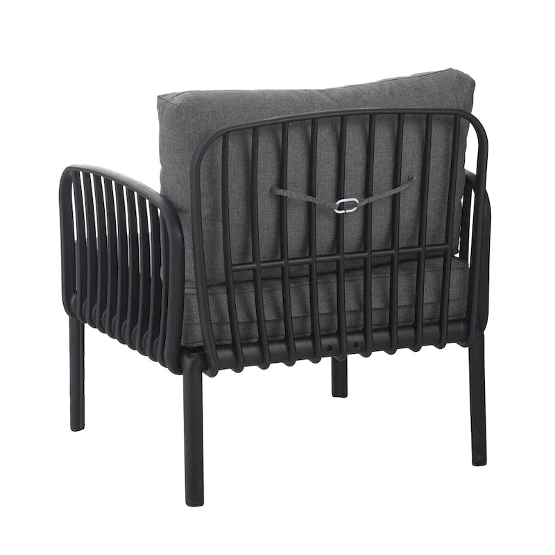 ( SET OF 2 ) Outdoor Patio Club Chair, Modern Patio Furniture, Waterproof Thick Cushion Deep Seating for Porch, Balcony