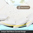 Half-Moon Patio Sofa Set with Coffee Table, All-Weather Curved Outdoor Furniture Set with Padded Seats and Backrest