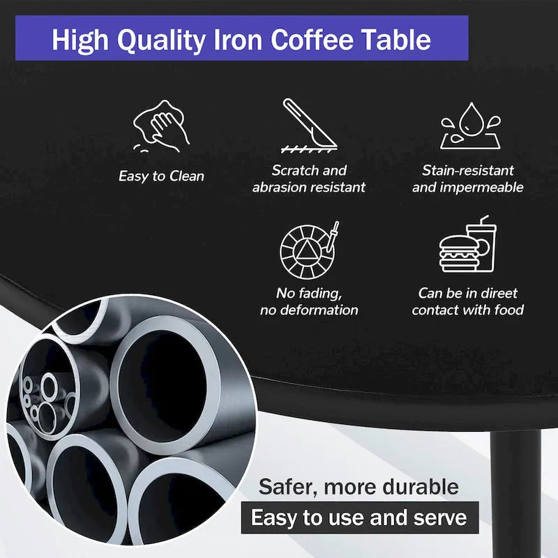 Half-Moon Patio Sofa Set with Coffee Table, All-Weather Curved Outdoor Furniture Set with Padded Seats and Backrest