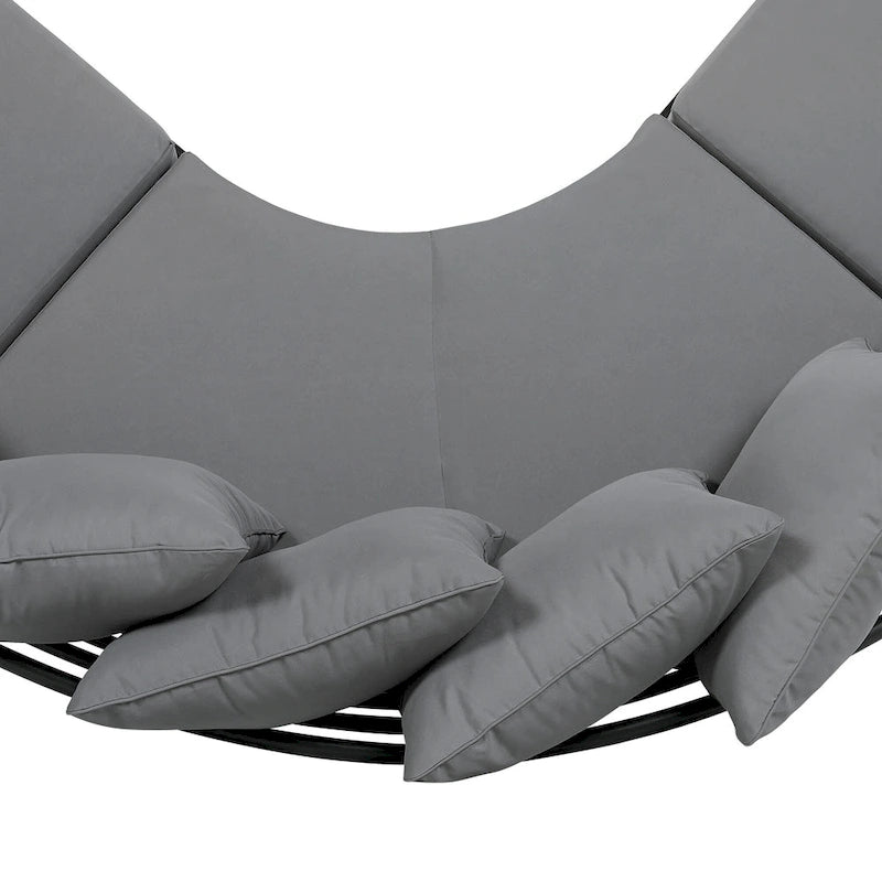 Half-Moon Patio Sofa Set with Coffee Table, All-Weather Curved Outdoor Furniture Set with Padded Seats and Backrest