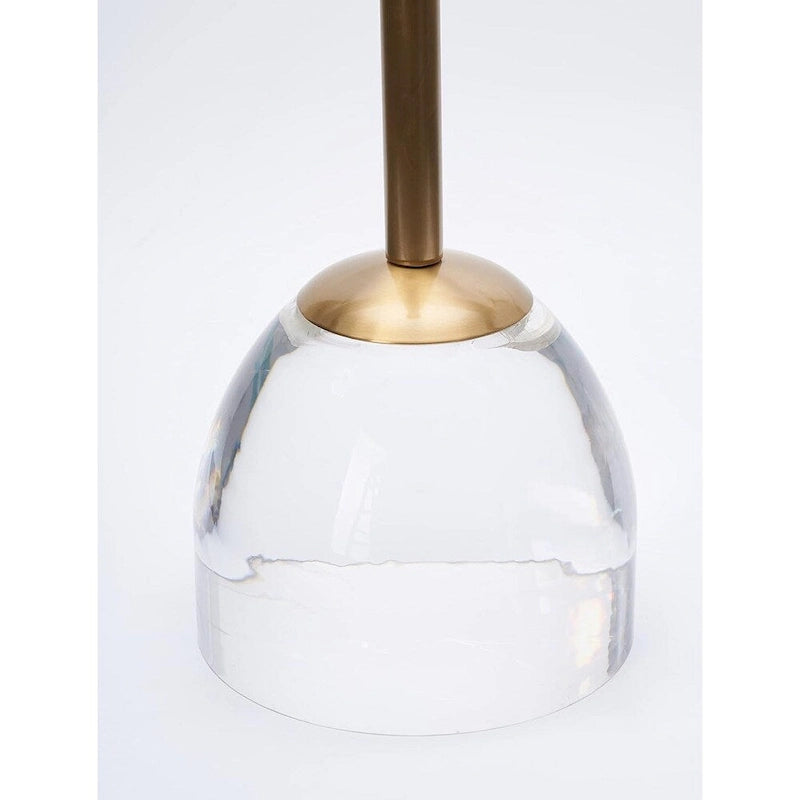 Acrylic Top Brass Base Solid Side Table (Set of 2)