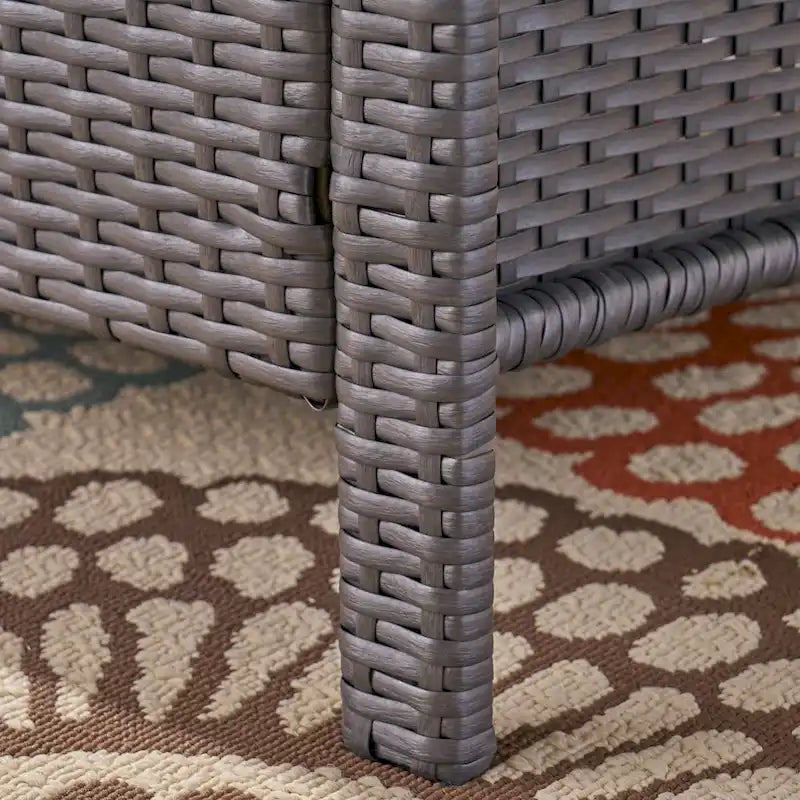 St. Lucia Outdoor 4 Seater Wicker Chat Set with Fire Pit by Christopher Knight Home