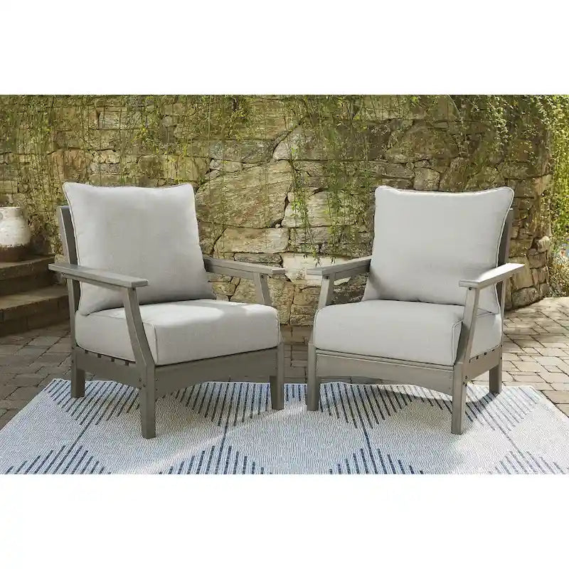 Signature Design by Ashley Visola Gray 3-Piece Outdoor Package - 80 W x 33 D x 37 H