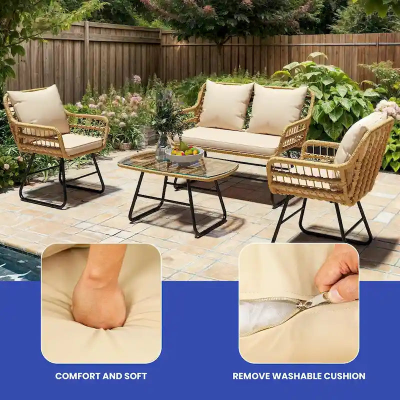 4 - Person Seating Group with Cushions