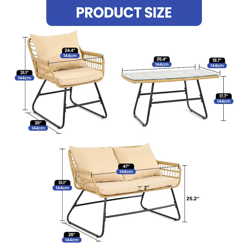 4 - Person Seating Group with Cushions