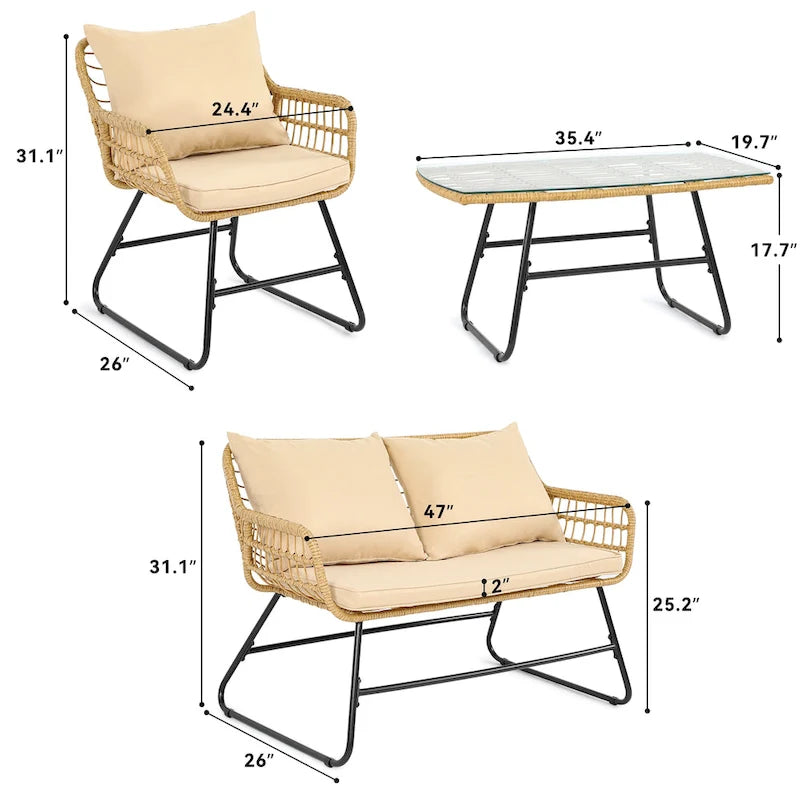 4 - Person Seating Group with Cushions