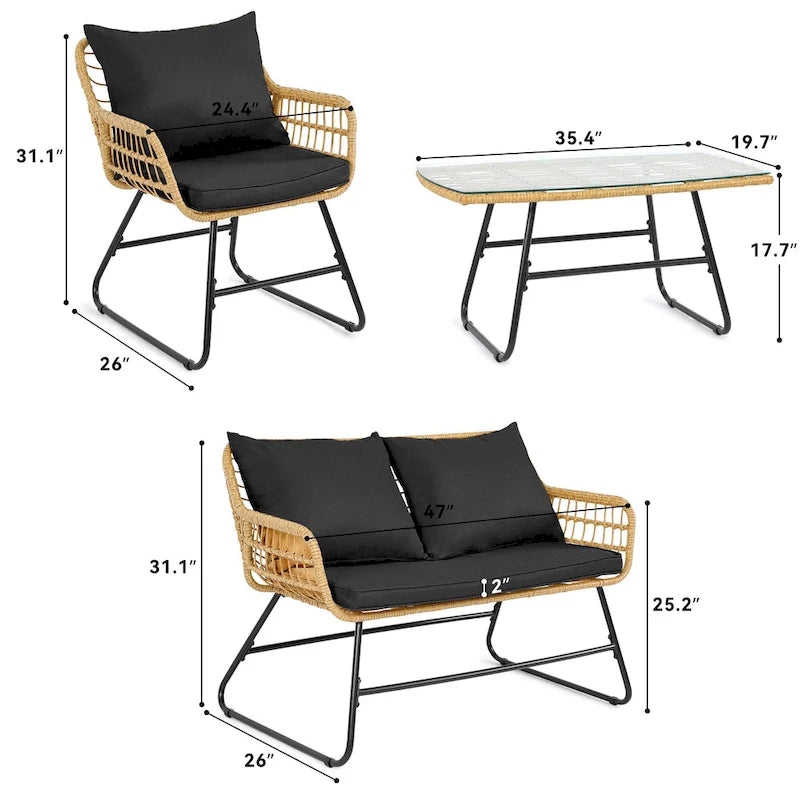 4 - Person Seating Group with Cushions