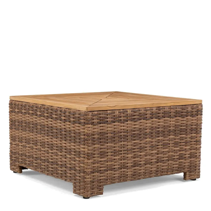 Winston Nico Antique Chestnut with Natural Teak Wood Chat Table