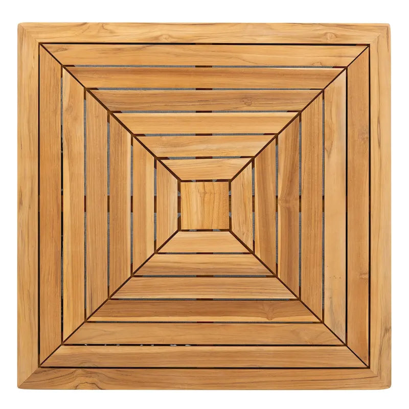 Winston Nico Antique Chestnut with Natural Teak Wood Chat Table