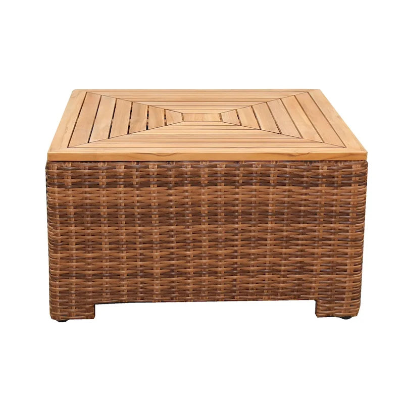 Winston Nico Antique Chestnut with Natural Teak Wood Chat Table