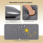 TREXM 4-Piece Patio Conversation Set, Solid Wood Loveseat, 2 Chairs and Table