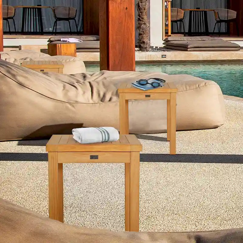 Seven Seas Teak Santa Monica Outdoor Teak Wood Patio End Table