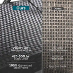 2-Piece 80 Lounge Chairs,Patio Rattan Reclining Chair Pull-out Table Adjustable Backrest Ergonomic Wave Sunbathing Recliners