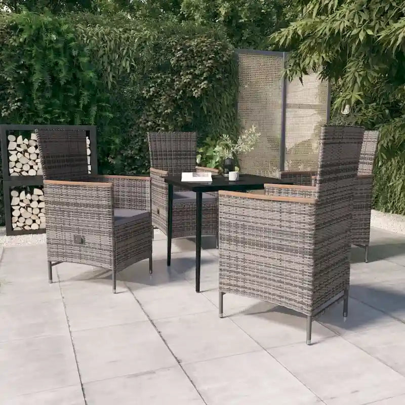 vidaXL Patio Dining Set 3/5/7 Piece Multi Colors 31.5 /55.1  Table Length